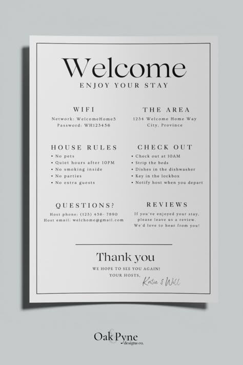 Air Bnb Welcome Letter Template, Airbnb House Rules Printable, Air Bnb Design Ideas, House Rules Printable, Short Term Rental Business, Start An Airbnb, Airbnb Checklist, Airbnb House Rules, Airbnb Reviews