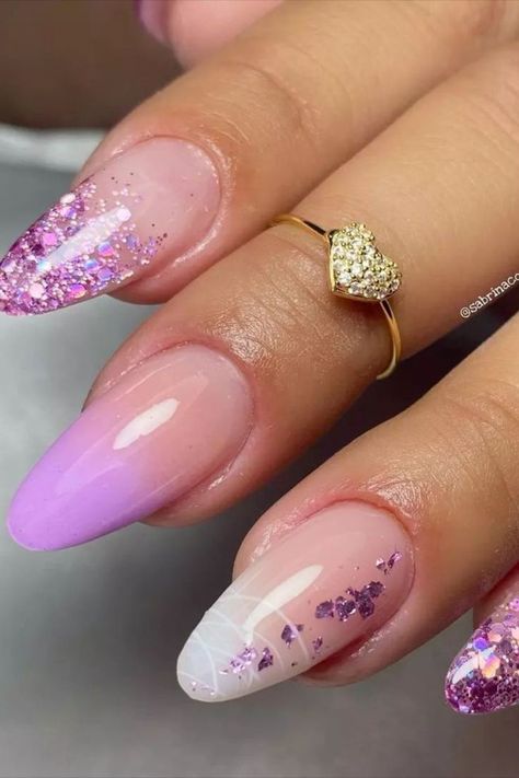 Fun Nails, Almond, Manicure, Nail Designs, Nail Art, Glitter, Nails, Nail Arts