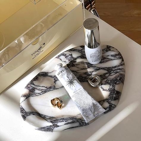 Amazon.com: Artisanal Abode Real Luxurious Natural Marble Vanity Tray Genuine Marble Stone Storage Tray for Home Decor Bathroom/Kitchen/Vanity/Dresser Non-Resin Irregular Shape (baogeli-Black), YULIN-FEI-01 : Home & Kitchen Marble Tray Bathroom, Marble Detail, Vanity Dresser, Home Decor Bathroom, Kitchen Vanity, Marble Vanity, Marble Tray, Bathroom Tray, Kitchen Marble