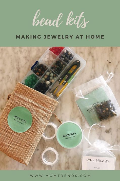 Jewelry making kit that you can receive in the mail. #jewelry #craft Wood Necklace Diy, Bracelets At Home, Making Beaded Jewelry, Bead Stopper, Swag Bags, Diy Jewelry Kit, Jewelry Kit, Family Projects, Everything Diy