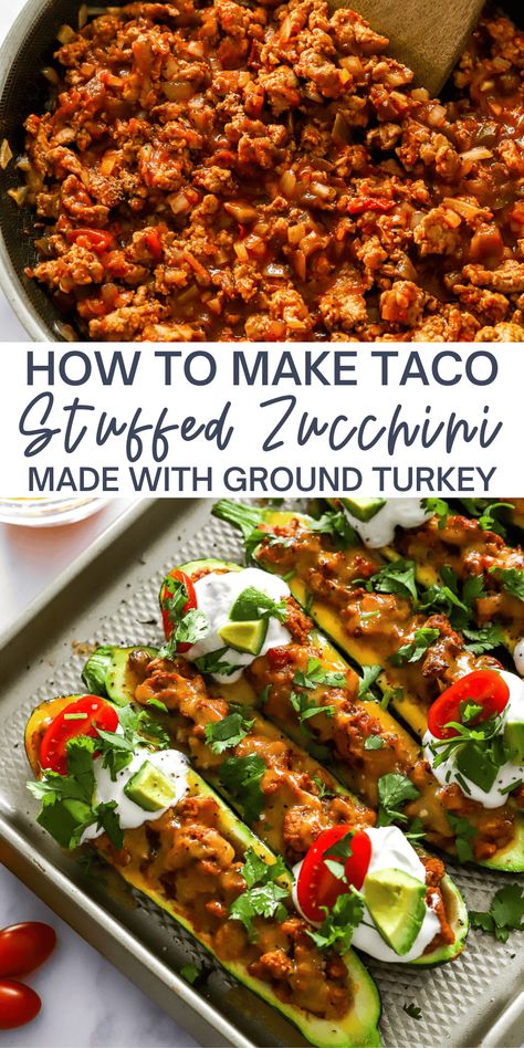 Simple Taco Stuffed Zucchini Boats - Pinch Me Good Taco Stuffed Zucchini, Tuna Egg Salad, Deviled Egg Potato Salad, Stuffed Zucchini Boats, Taco Filling, Inflammation Recipes, Healthy Chicken Salad Recipe, Taco Stuffed Peppers, Tuna And Egg