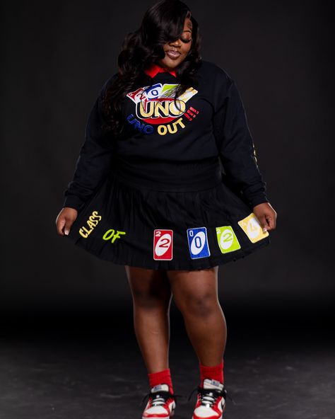 #seniorsunday ❤️💙💚💛 CUSTOM #SENIORSET UNO OUT! 🔥 designed by @jaicreativecollection 🎀 | Congratulations to all the grads of 2024! 🎓🎉 DM or TEXT (313)318-0114 to place an order📲 (please allow some time for a response!😊) | #customseniorset #redfordunionhighschool #seniorsunday #customsenioroutfit #customseniorshirts #classof2023 #classof2024 #customseniorcorset #customjeans #customcorset #RUHS #redfordunion #redfordunioncheer #redfordunionpanthers #customcorset #2024grad #2024 #customseniorsk... Uno Senior Shirt, Uno Out Senior Shirt, Class Of 2025 Outfits, Custom Senior Outfits 2025, Senior Jersey Ideas, Senior Custom Outfits, Custom Graduation Outfit, Senior Pants Ideas, Senior Heads