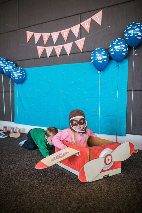 Jet Birthday Party, Cardboard Plane, Airplane Party Theme, Helicopter Birthday, Cardboard Airplane, Airplane Birthday Party Decorations, Toddler Cookies, Vintage Airplane Party, Plane Birthday