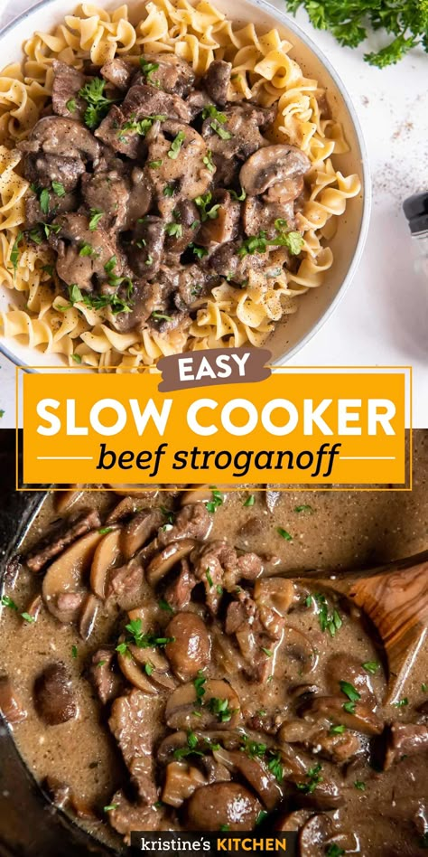 Mashed Potatoes Healthy, Stroganoff Slow Cooker, Crock Pot Beef Stroganoff, Potatoes Healthy, Beef Stroganoff Crockpot, Beef Stroganoff Easy, Slow Cooker Beef Stroganoff, Crock Pot Beef, Stew Meat Recipes