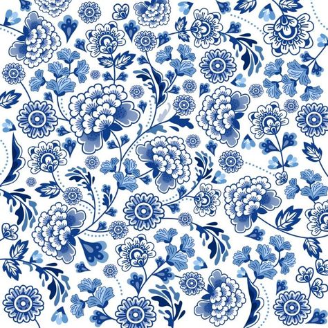 White Print Wallpaper, Blue China Patterns, Chinese Porcelain Pattern, Blue Pottery Designs, Blue And White Print, Chinese Pattern, Blue Pottery, Chinese Patterns, Porcelain Art