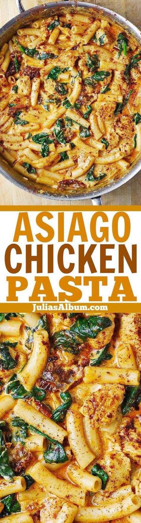 Asiago Chicken Pasta, Asiago Chicken, Food Chicken Recipes, Chicken Spinach Pasta, New Chicken Recipes, Alfredo Lasagna, Best Pasta Dishes, Soup Creamy, Tv Recipes