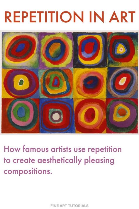 In this guide, learn what repetition is and how famous artists use repetition to create aesthetically pleasing compositions. #repetition #repetitioninart #pattern #patterninart #designrepetition #principlesofart #principlesofdesign #artbeginners #arttutorials #arttips #artfundamentals #symmetryinart #compositioninart Principles Of Design Repetition, Repetition In Art, Repetition Art, Pattern Repetition, Art Definition, Beginner Art, Art For Beginners, Principles Of Art, Principles Of Design