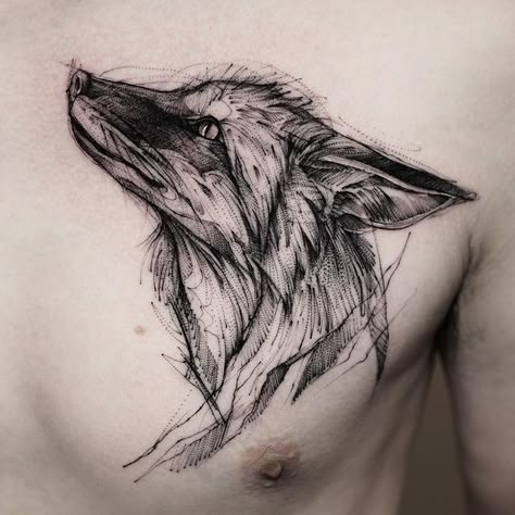 Vicious Wolf, Chest Tattoo Wolf, Grey Wolf Tattoo, White Wolf Tattoo, Chest Tattoo Female Upper, Wolf Pack Tattoo, Tattoos On Chest, Wolf Tattoo Meaning, Wolf Tattoos For Women