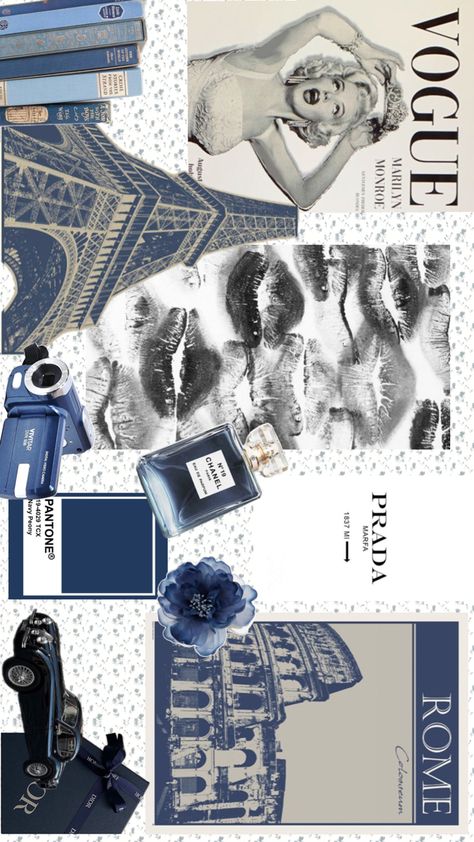 Asthetic Picture Wallpaper Collage Laptop, Mac Wallpaper Aesthetic Collage, Blue Vogue Aesthetic, Navy Ipad Wallpaper, Aesthetic Designer Wallpaper, Blue Shuffle Wallpaper, Collage Wallpaper For Ipad, 2024 Phone Wallpaper, Navy Blue Macbook Wallpaper