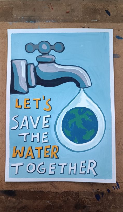 Cleanliness Poster Ideas For Kids, Water Conservation Poster Ideas For Competition, Cleanliness Poster Ideas, Poster On Save Water, Cleanliness Poster, Water Conservation Poster, Save Water Drawing, Save Earth Posters, Save Water Poster Drawing