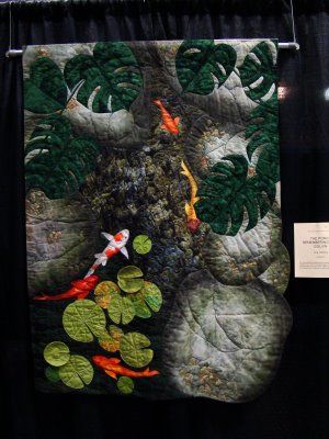 Dutchbaby: Pacific International Quilt Festival XVII Koi Quilt, Koi Fish Quilts, Water Lily Quilt, Water Lily Quilt Pattern, Quilts With Asian Fabrics, Koi Pond Quilt, Canadian Quilts, Landscape Quilting, Asian Quilts