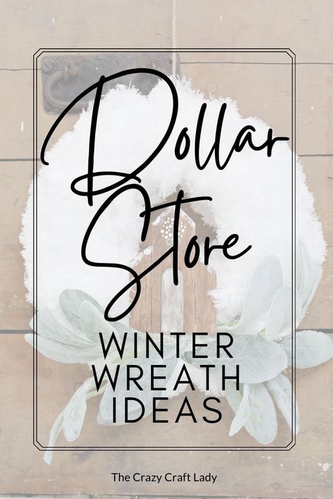 Winter Boxwood Wreath, Easy Diy Winter Wreath, Non Seasonal Wreaths, Winter Wreath Diy Simple, Winter Wreaths To Make, Grapevine Winter Wreath Ideas, Masculine Wreaths For Front Door, Winter Reefs Front Doors, Dollar Store Winter Crafts Diy