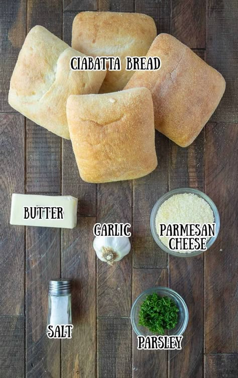 Cheesy Garlic Ciabatta Bread, Toasted Ciabatta Bread, Ciabatta Sandwich Recipes Breakfast, Chabota Bread, Chibata Bread Recipes, Garlic Ciabatta Bread Recipe, Garlic Ciabatta Bread, Ciabatta Rolls Recipe, Ciabatta Garlic Bread