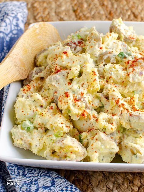 Deviled Egg Potato Salad Recipe, Egg Potato Salad Recipe, Traditional Potato Salad Recipe, Egg Potato Salad, Potato Salad No Mayo, Healthy Potato Salad, Old Fashioned Potato Salad, Deviled Egg Potato Salad, Potato Salad Recipes