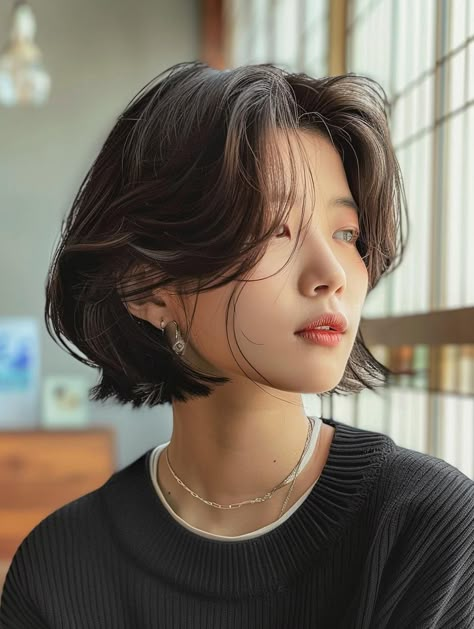 The Ultimate Guide to Korean Bob Haircuts for All Face Shapes Bob Cute Short For Women, Short Girl Hair, Girls Short Haircut, Korean Bob Haircut, Layered Short Bob, Korean Short Haircut, Layer Bob, Korean Bob, Layered Bob Haircut