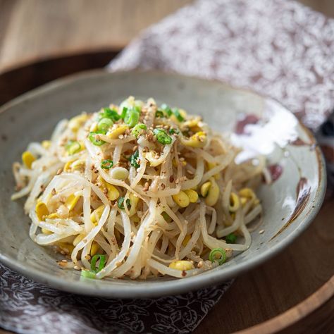 Korean Bean Sprout Side Dish (Kongnamul Muchim) Beansprout Korean Side Dish, Korean Bean Sprout Side Dish, Kongnamul Muchim, Bean Sprout Side Dish, Pickled Daikon Recipe, Korean Sides, Healthy Dinner For Two, Soybean Sprouts, Recipes Mashed Potatoes