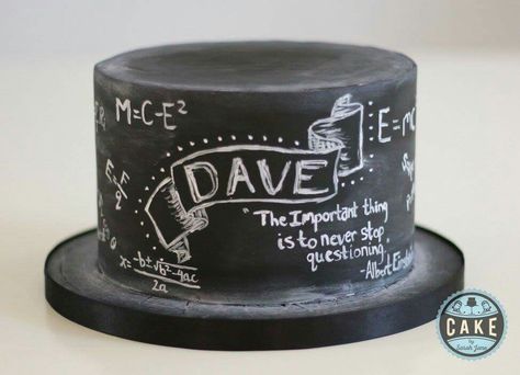 Chalkboard Science Birthday Cake - Cake by Sarah Jane Math Cake, Science Birthday Cake, Phd Cake, Chalkboard Cake, Hand Painted Cake, Teacher Cakes, Chalkboard Birthday, Science Birthday, White Buttercream