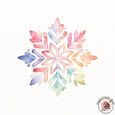 Watercolor Colorful Snowflakes Clipart: Soft Pastel Hues for Winter Crafts, Invitations, Scrapbooking, and Journaling https://digitalduskyrose.etsy.com/listing/1788431028 Bring the magic of winter into your projects with our Watercolor Colorful Snowflakes Clipart! This collection features beautifully hand-painted snowflakes in soft pastel hues, perfect for creating charming winter crafts, holiday invitations, scrapbooking layouts, and journaling pages. These high-resolution images will add a ... Snowflake Watercolor, Painted Snowflakes, Colorful Snowflakes, Christmas Watercolor Ideas, Painting Snowflakes, Watercolor Snowflake, Watercolor Christmas Cards Diy, Macrame Craft Ideas, Butterfly Tattoo Stencil