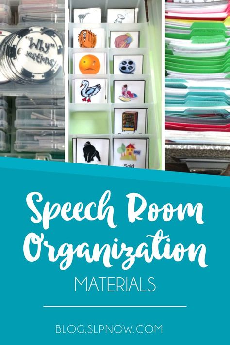 Every SLP has a ton of resources - especially resources from TPT! Therefore, we all need great ways to organize our speech room. I've shared seven of my favorite tools that help me organize all of my TPT resources that I use in my speech instruction! Chec Slp Toolkit, Speech Therapy Organization, Slp Classroom, Speech Therapy Room Decor, Speech Room Decor, Slp Organization, Speech Therapy Room, Play Therapy Techniques, School Speech Therapy