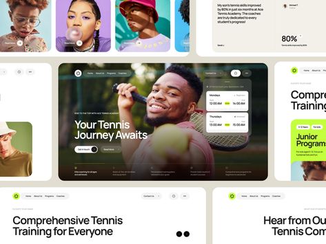 Sport Coaching Website by Awsmd Apple Website, Web Design Inspiration Layout, Landing Ideas, Startup Design, Coaching Website, Tennis Lessons, Coach Website, Sports Website, Tennis Coach