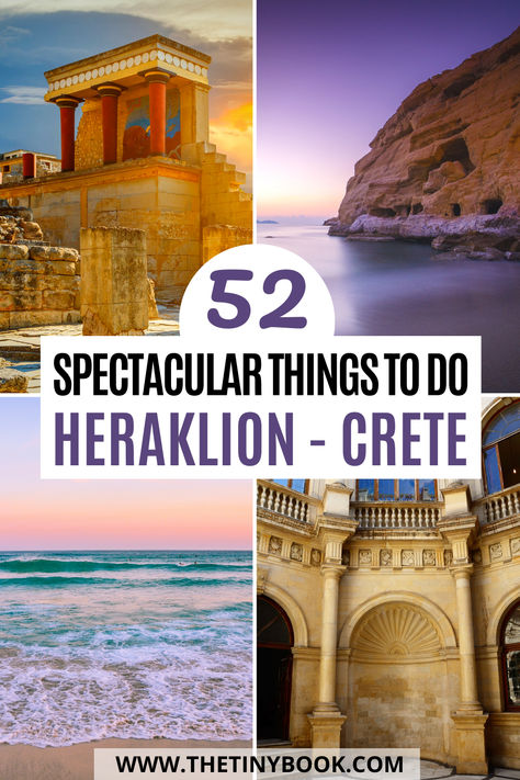 - 52 Spectacular Things to Do in Heraklion (Region) for a Great Vacation in Crete! - Spectacular Things to Do in Heraklion, Crete Crete Honeymoon, Crete Rethymnon, Heraklion Crete Greece, Crete Heraklion, Things To Do In Greece, Rethymno Crete, To Do In Greece, Greece Holidays, Greece Honeymoon