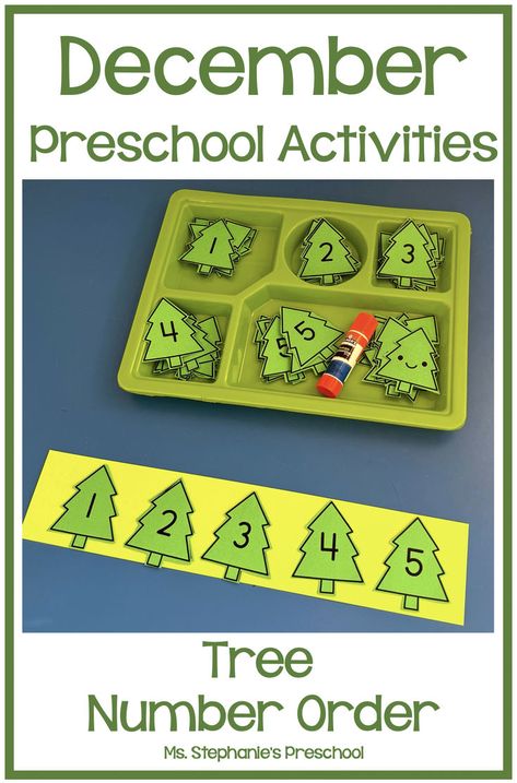 December Preschool Tree Number Order Activity My Country Activities For Preschool, Christmas Tree Science Preschool, Christmas Tree Activity For Preschool, Christmas Language Activities Preschool, Preschool December Crafts, Preschool Christmas Centers, December Crafts Preschool, December Preschool Activities, Christmas Curriculum