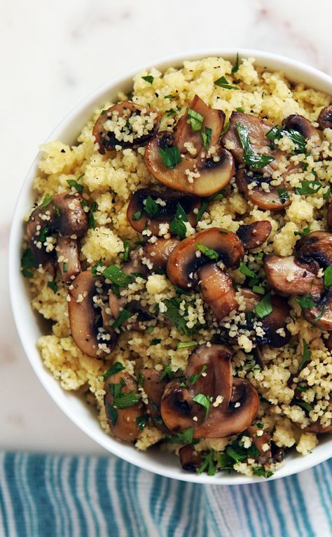 simple mushroom couscous Veg Couscous Recipe, What Goes With Couscous, Simple Couscous Salad, Dishes With Couscous, Best Cous Cous Recipe, Could Cous Recipes, Couscous Mushroom Recipes, Coucus Recipes Easy, Couse Couse Salad Recipes