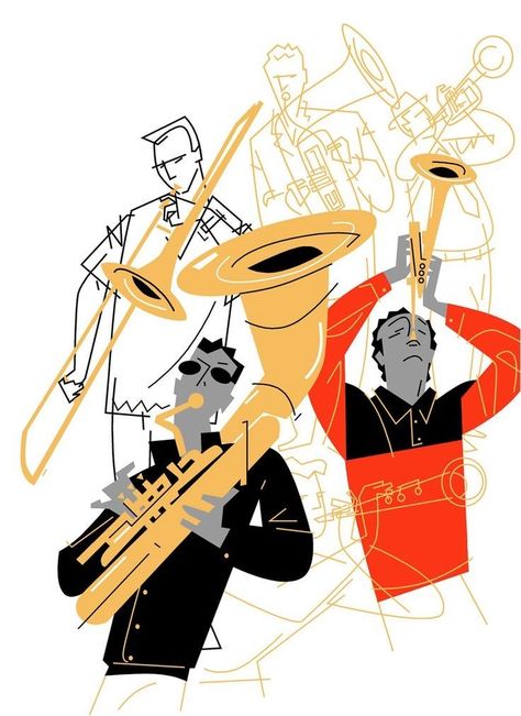 Jazz Illustration, Jazz Artwork, Arte Jazz, Jazz Poster, Music Illustration, Jazz Art, Musical Art, Arte Inspo, Music Poster