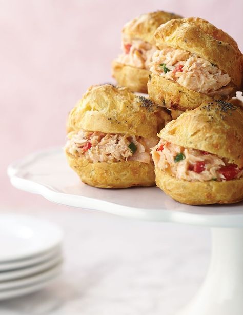 Smoked Salmon Cream Puffs Recipe - Life:Beautiful Magazine Smoked Salmon Puff Pastry, Salmon Puff Pastry, Salmon Puffs, Catering Dishes, Cream Puff Pastry, Puff Pastry Bites, Salmon Roasted, Cream Puffs Recipe, Pastry Bites