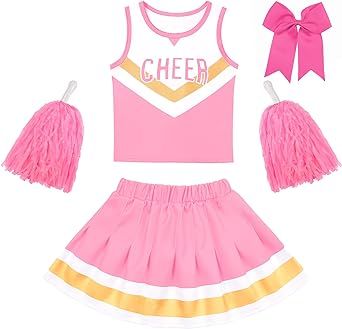 CIFITERY Cheerleader Outfit for Girls Cheerleader Costume for Kids Cheerleading Gifts Halloween Cosplay Cheerleader Costume For Kids, Cheerleader Costume Kids, Halloween Cheerleader, Kids Cheerleading, Cheerleading Dress, Girls Cheerleader Costume, Cheerleader Gifts, Cheerleader Outfit, School Costume