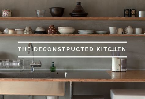 This week we're heading into the kitchen, exploring a new design trend: the deconstructed, un-suburban, offhand culinary space. Deconstructed Kitchen Ideas, Deconstructed Kitchen, Kitchen Color Palettes, Best Kitchen Colors, Kitchen Decor Inspiration, Best Appliances, Kitchen Color, Functional Kitchen, Inspired Living