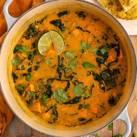 Ginger Sweet Potato, Lentil Dinner Recipes, Lentil Kale, Kale Stew, Two Peas And Their Pod, Air Fryer Recipes Chicken Breast, Recipes Chicken Breast, Coconut Ginger, Slow Cooker Pasta