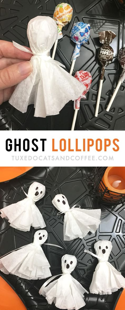 Ghost Lollipops, Halloween Lollipop, Dulces Halloween, Halloween Food Desserts, Table Halloween, Dress Up Halloween, Easy Halloween Party, Halloween Party Snacks, Halloween Fest