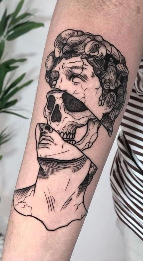 Edgy Sleeve Tattoo, Man Tattoo Ideas Arm, Tattoo Inspo Men, Inverted Tattoo, Simple Linework Tattoos, Finger Tattoos For Men, Eldritch Tattoo, Calf Tattoo Men, Surreal Tattoo