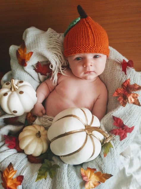 Fall Pictures For Newborns, 4 Month Old Pumpkin Patch Pictures, Diy Newborn Fall Photos, First Halloween Photo Ideas, Newborn In Pumpkin Picture, November Infant Photoshoot, Halloween Sibling Photoshoot, Infant Fall Pictures, Autumn Newborn Photos