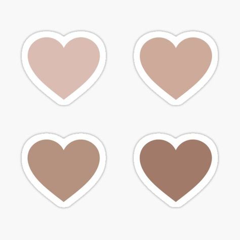 Adornos Aesthetic, Heart Stickers Aesthetic, Brown Heart Sticker, Cute Stickers For Journal, Neutral Stickers, 4 Aesthetic, Redbubble Stickers, Aesthetic Brown, Baby Journal