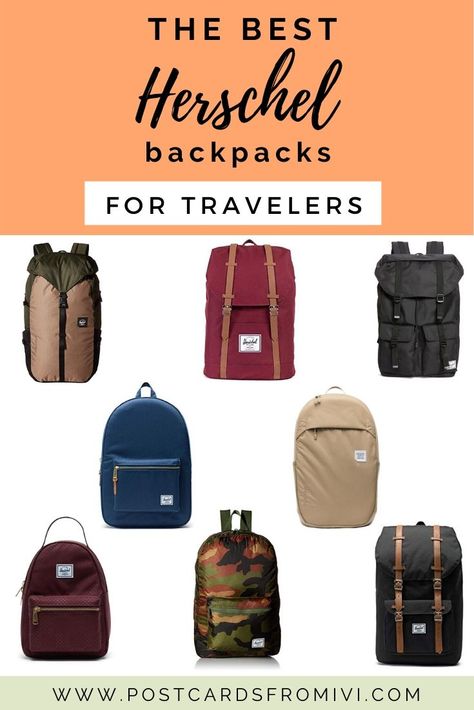 10 Best Herschel backpacks for travelers #herschel #backpacks #travel #packing #review #bags Packing Advice, Backpacks For Travel, Backpacking Bag, Herschel Bag, Herschel Backpack, Best Travel Backpack, Lost Luggage, Inspirational Blogs, Backpacks Travel