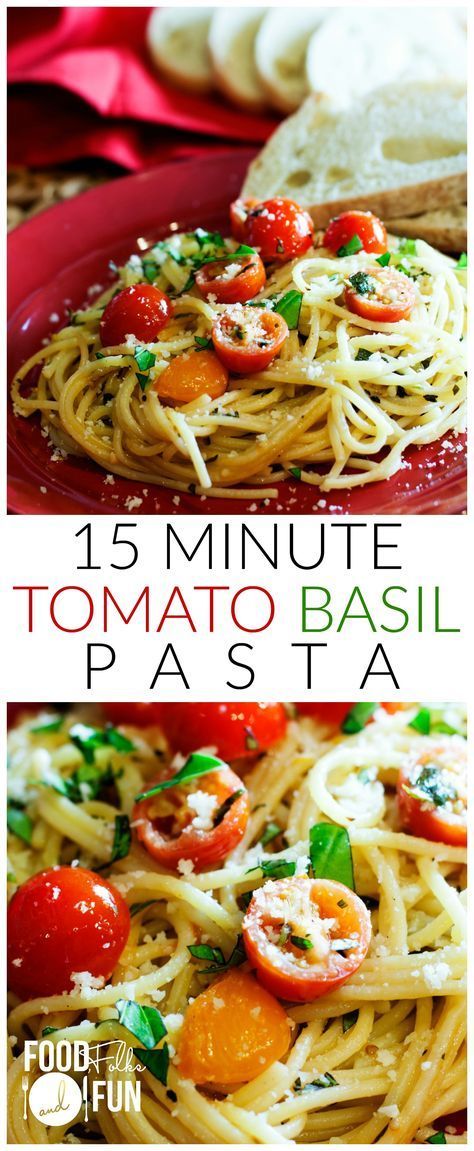 This Tomato Basil Pasta is great for busy weeknights. Once the pasta is cooked, dinner is DONE! | 15 Minute Recipe | Dinner Recipe | Pasta Recipe | Vegetarian Easy Tomato Basil Pasta, Pasta Dishes With Basil, Fresh Tomato And Pasta Recipes, Pasta Fresh Tomatoes Basil, Tomatoe Basil Pasta Recipe, Fresh Tomato And Basil Pasta, Italian Basil Recipes, Pasta Recipes With Grape Tomatoes, Pasta And Basil Recipes