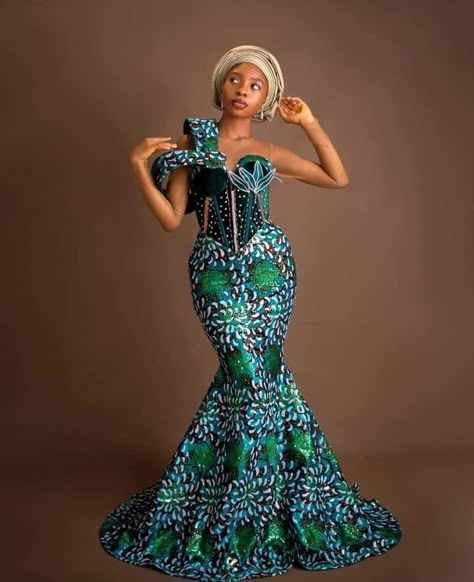 Trendy Ankara styles for every stylish African lady. - Stylish Naija Dramatic Ankara Styles, Ankara Cosette Styles, African Traditional Wear Dresses, Ankara Dinner Dress, Corset Ankara Styles, Ankara Gowns For Wedding, Trendy Ankara Gown Styles, Dinner Dress Styles, Trendy Ankara Styles For Ladies