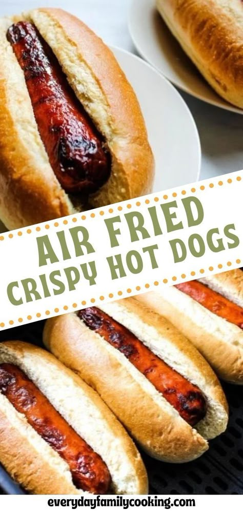 Air Fryer Hot Dogs, Fried Hot Dogs, Air Fryer Recipes Snacks, New Air Fryer Recipes, Hot Dogs Recipes, Air Fryer Foods, Air Fryer Food, Air Fryer Ideas, Cooks Air Fryer