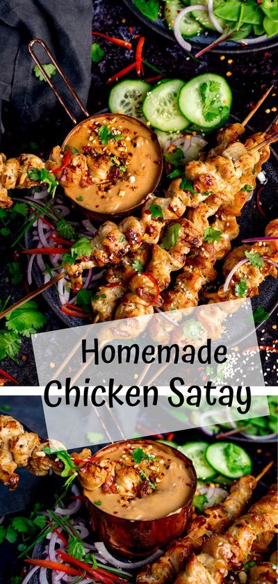 Malaysian Chicken Satay, Thai Chicken Skewers, Satay Skewers, Chicken Satay Skewers, Thai Chicken Satay, Chicken Satay Recipe, Satay Recipe, Thai Peanut Chicken, Spicy Peanut Sauce