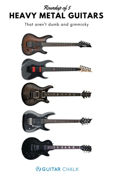 Five classy heavy metal electric guitars that aren't lame and gimmicky, https://www.guitarchalk.com/best-guitars-for-metal/ #guitars #electricguitars #geartalk Guitar Equipment, Heavy Metal Guitar, Metal Guitars, Guitar Drawing, Modern Rock, Types Of Guitar, Metal Guitar, Guitar Rig, Music Rooms