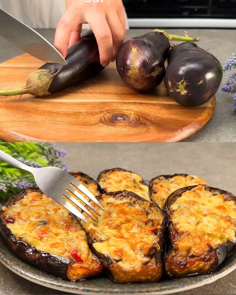 Healthy and Delicious Oven-Baked Eggplant Dish: A Trick That Will Impress Everyone! How To Cook Egg Plant, Oven Baked Eggplant Recipes, Baked Aubergine Recipe, Baked Eggplant Recipes Easy Healthy, Easy Eggplant Recipes Simple, Eggplant Dishes Healthy, Eggplant Recipes Easy Baked, Egg Plants Recipe, How To Cook Eggplant