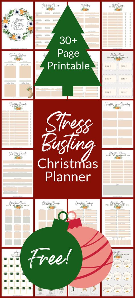 Getting ready for Christmas is a massive job! There are so many details to juggle - and it can be overwhelming and stressful. That's exactly why we created these Christmas planning printables! We've created one place to organize your holiday shopping, decorating, dinner and brunch planning and more. Our free printable Christmas Planner pdf has over 30 pages of organizing goodness. Christmas Planner Printables Free, Budget Holiday Decor, Christmas Planner Free, Holiday Budget Planner, Christmas Planning Printables, Christmas Planner Printables, Christmas Gift Planner, Dinner Planner, Budget Christmas