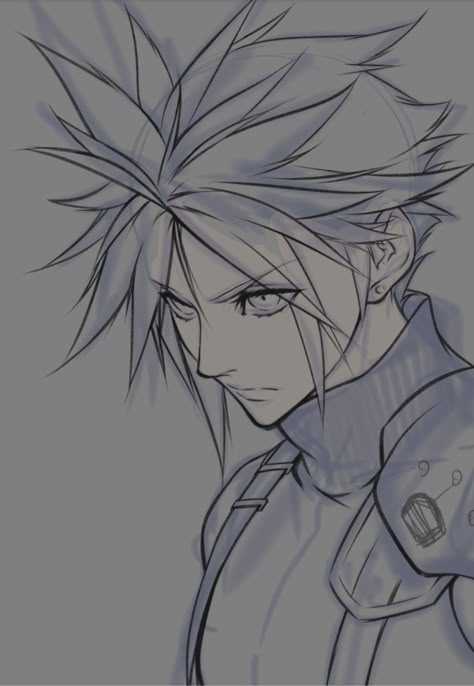 Final Fantasy Cloud, Final Fantasy Collection, Final Fantasy Artwork, Final Fantasy X, Final Fantasy Vii Remake, Final Fantasy Art, Cloud Drawing, Desenho Tattoo, Cloud Strife