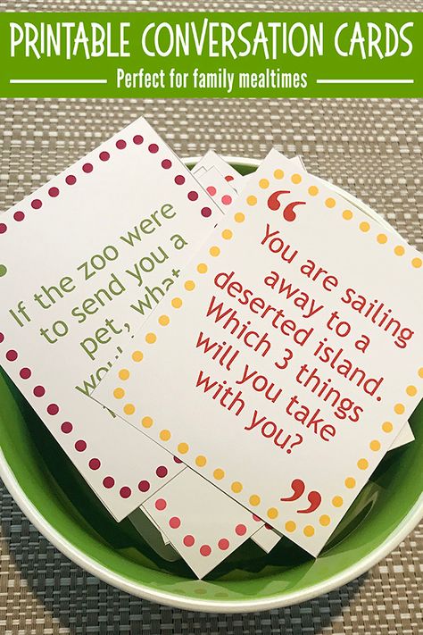 Free Printable Family Conversation Cards Family Conversation Cards, Family Conversation, Elderly Activities, Conversation Cards, Senior Activities, Quotes Family, Morning Meeting, Family Night, Ice Breakers