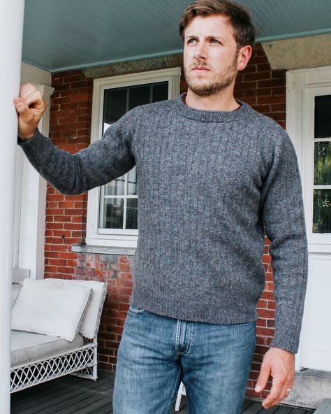 Knit Shirt Pattern, Sweater Construction, Knitted Sweater Patterns, Sheep Knitting Pattern, Knit For Men, Chunky Knit Sweater Pattern, Men Knitting, Diy Cardigan, Harrisville Designs