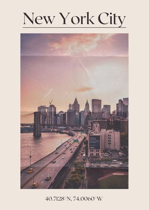 Ever Since New York Aesthetic, New York Room Poster, Room Posters New York, Poster Prints New York, New York Inspired Bedroom, Poster Prints Books, Aestethic Posters For Room, New York City Poster Vintage, Room Posters Aesthetic Vintage