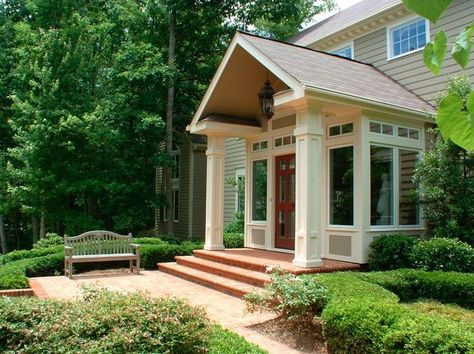 entryway additions - This would look great on my house! Raised Ranch ... Front Door Addition Entrance, Entryway Additions, Foyer Addition, Entryway Addition, Entry Addition, Enclosed Front Porches, Mudroom Addition, Front Porch Addition, Half Screen