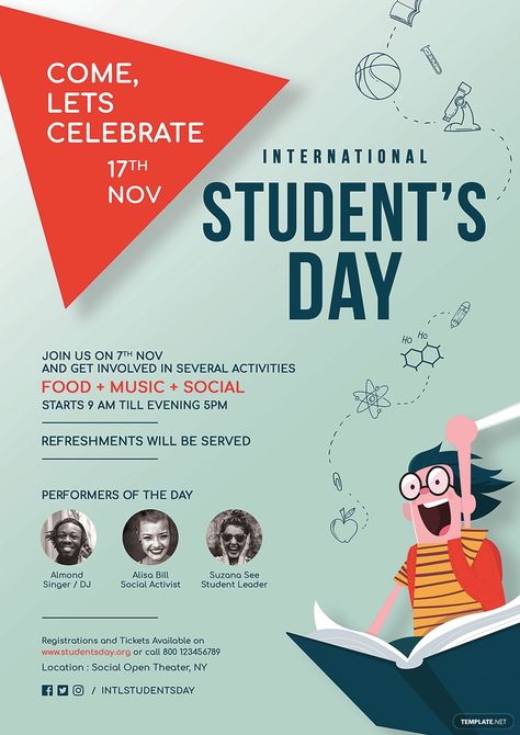 International Student's Day Poster #AD, , #AD, #Student, #International, #Poster, #Day International Education Day Poster, Students Day Poster, Student's Day, International Students Day, Student Poster, Student Posters, Education Day, Students Day, Happy Students